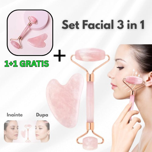 SET MASAJ FACIAL 3 în 1 - Scapă de Cearcăne și Ten Obosit